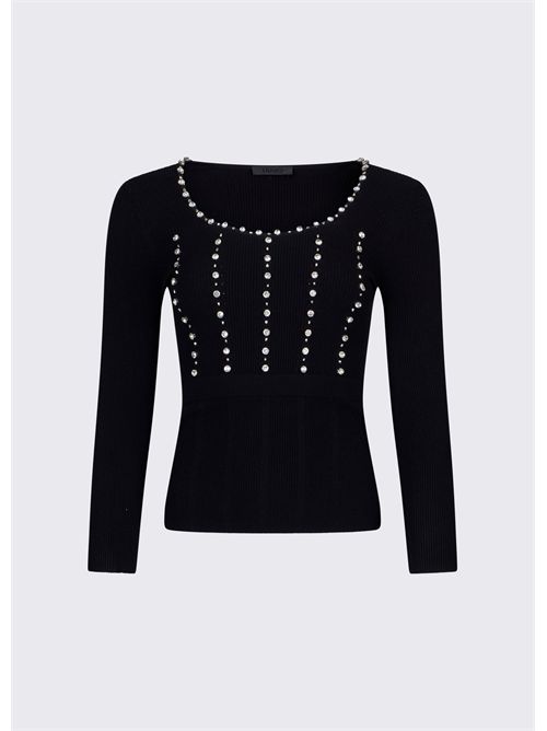 Maglia con ricami gioiello LIU JO | PA6021MS99E/C3912